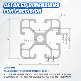 4040 T-Slot Extruded Aluminum Profile 400mm Black - Versatile and Durable Aluminum Extrusion, European Standard Aluminum Extrusion for All Your Construction and Design Needs（4 Pack）