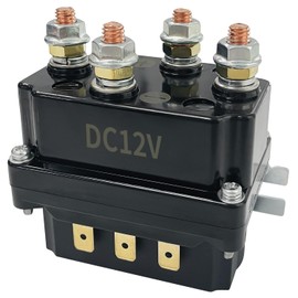 Socpuro Winch Relay DC 12V 250V Winch Relay Alloy Steel 3.600kg to 5,400kg Winch Control ATV UT SUV Alloy Steel Winch Contactor Automotive Winch Repair (250A)