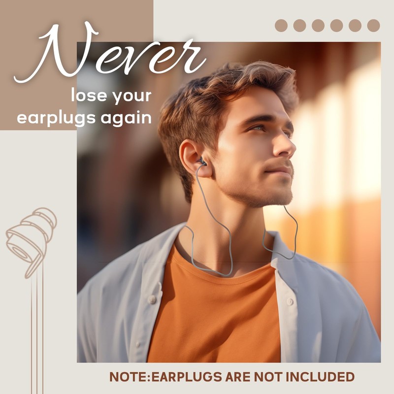 Hearprotek [2 pcs] Earplugs Connector Cord, Earplug Lanyard, Replaceable Silicone