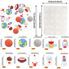 30 PCS Outer Space Cupcake Toppers Planet Rocket Spaceship Moon Satellite Cupcake Picks Astronaut Theme Cupcake Decorations for Solar System Galaxy Universe Theme Birthday Party Decorations Supplies