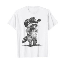 Vintage Raccoon Cowboy Cowgirl Trash Panda Western Country T-Shirt