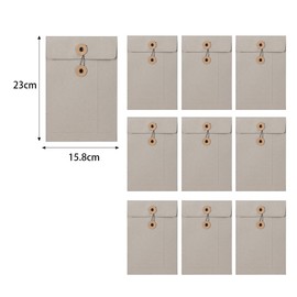 10 Pcs Vintage Kraft Paper File Folder Thickened A5 Filing Envelope Project Photo Pockets Reusable Document Wallet Bag with String Tie Closure for Office Home
