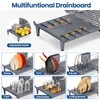 NTD Expandable Dish Drying Rack for Kitchen Counter, 16.7"-26.8", Gray