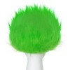 ESUNO Short Green Wig Men Unique Spiky Headband Dark Green