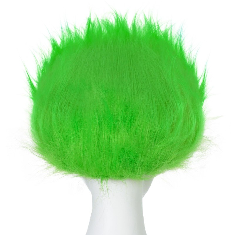 ESUNO Short Green Wig Men Unique Spiky Headband Dark Green