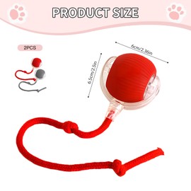 XdealCozyxc 2 Pcs Electric Cat Rolling Ball Interactive Dog Toy, Automatic Smart Interactive Pet Toys Ball (Red and Gray)