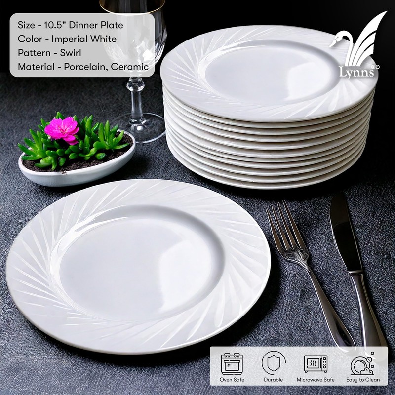 Lynns Paradise 10.5" Dinner Plate, Imperial White