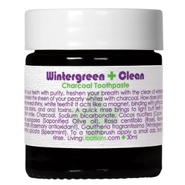 Living Libations - Organic Wintergreen Clean Activated Charcoal Toothpaste | Natural, Plant-Based, Clean Beauty (1 oz | 30 ml)
