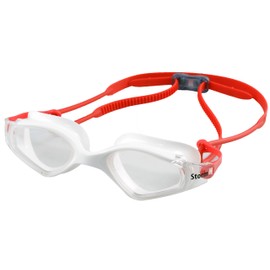 Storm Accessories Bluefin Fitness Swim Goggle with Clear Lenses, White/Red