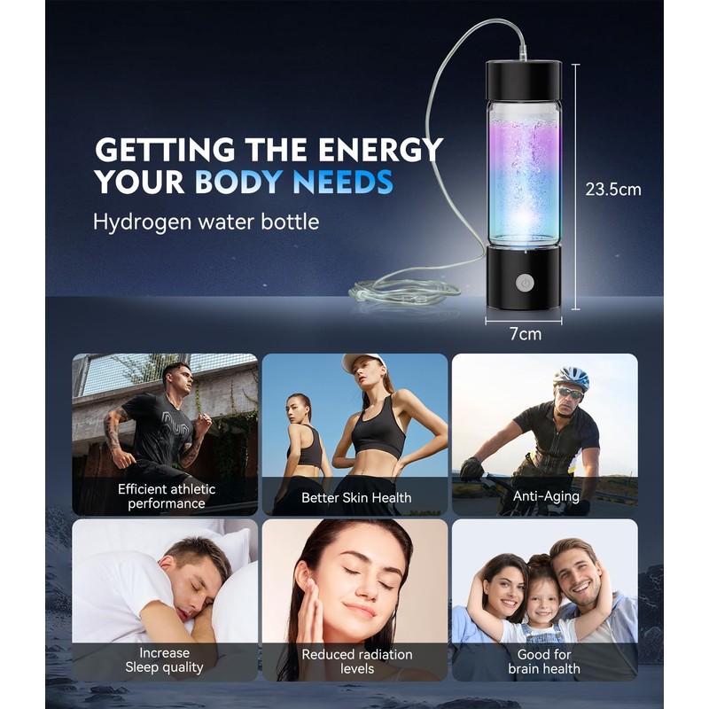 4.0 Upgrade Hydrogen Water Bottle & Hydrogen Absorption 【Certification -