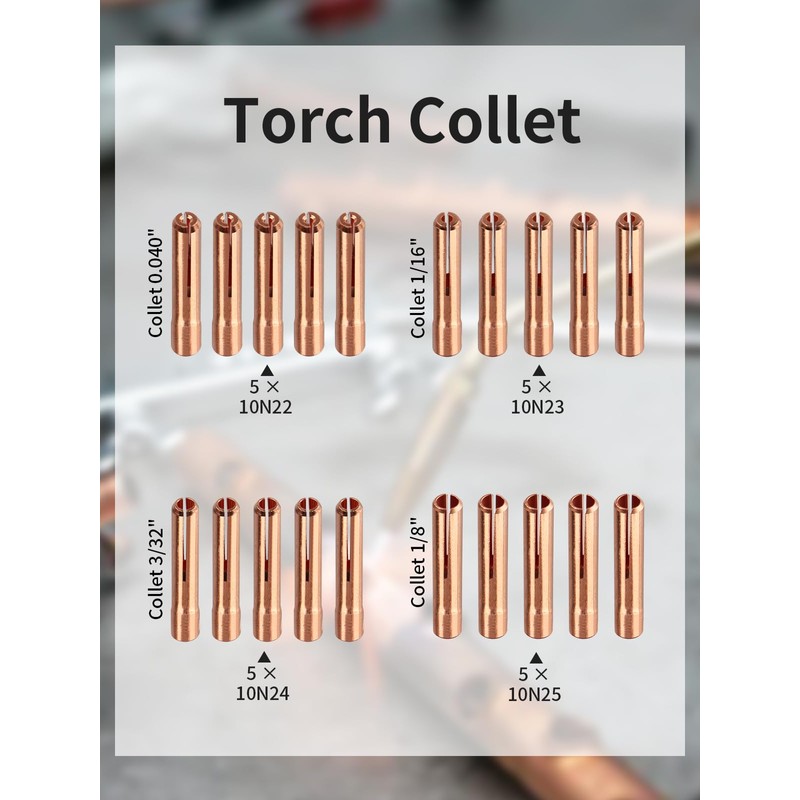Alffun 58 PCS TIG Welding Torch Kit 040"~1/8" Gas Lens
