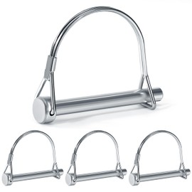 QIMEI-SHOP Folding Pipe Pins with Snap Lock Locking Pin Galvanised Cotter Pins for Farm Trailer Lawn Garden M8 x 70 mm 4 Pieces