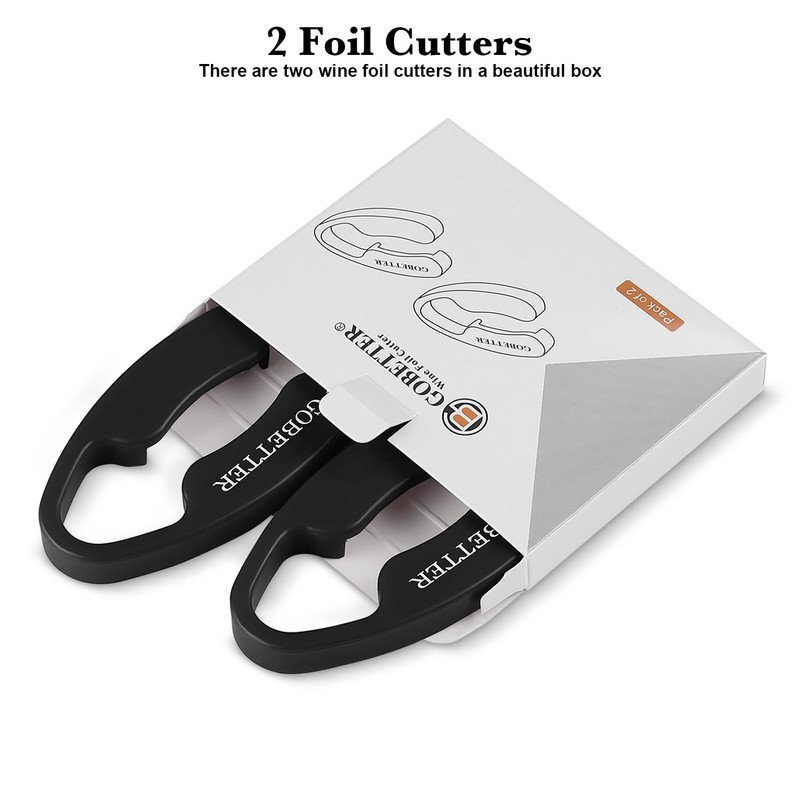 GOBETTER 2 Pcs Wine Foil Cutter Magnetic Design, 4 Stainless