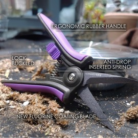 Non-stick Resin Resist Blade Micro-Tip Garden Snips 6" Fluorine Coating Garden Scissors Pruning Shear Precision Bud Trimming Hand Pruner Leaf Stem Sharp Snips Effort-saving 2 PACK