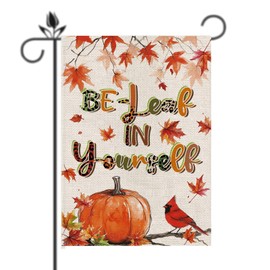 Fall Garden Flag Inspiring Pumpkins Seasonal Aumtumn Welcome Flags for Farmhouse Yard Lawn Decor Vertical Double Sided 12.5 x 18 Inch