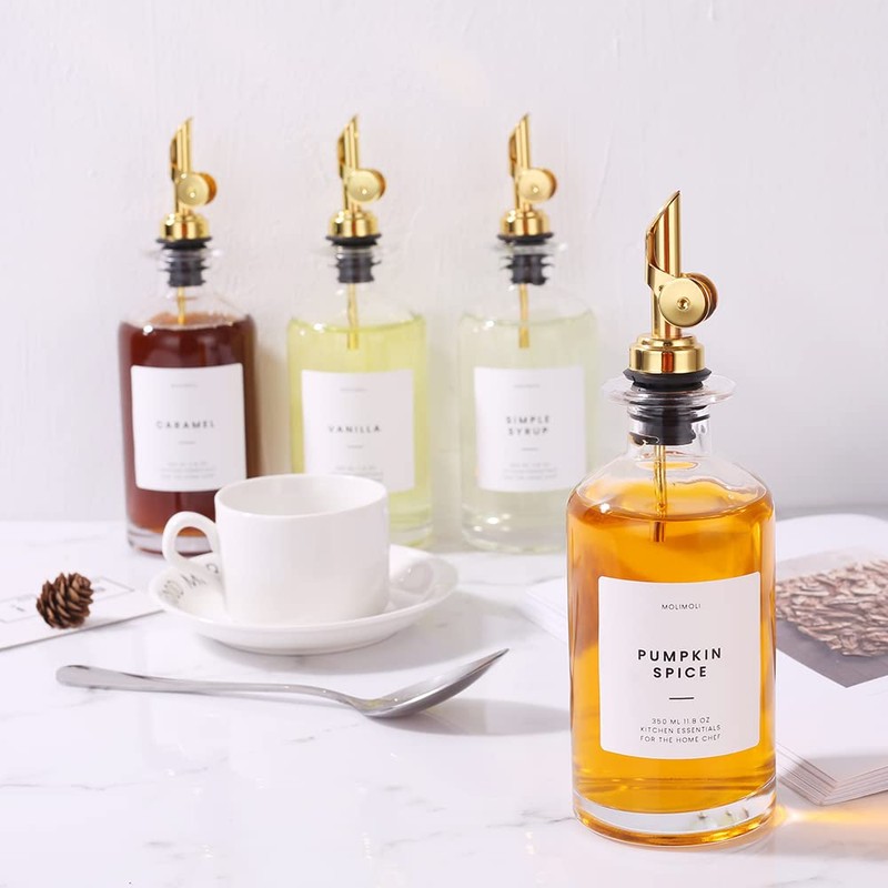 Molimoli Oil and Vinegar Dispenser with Metal Pour Spout, Weighted