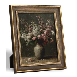 Sonefreiy 8x10 Picture Frame, Brown Gold Vintage Antique Retro 8 x 10 Photo Frame Desk and Wall Hanging Wedding, Gift for Mom Grandma Father Family Friends