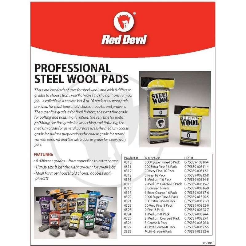 8 Pack #0000 Steel Wool 0320