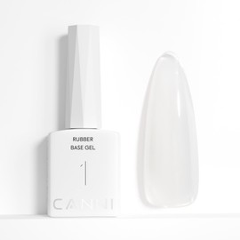 CANNI Rubber Base Gel - 9ml Clear Nail Strengthener Gel, Flexible Base Coat for Weak Nails, UV LED Soak Off Natural Look Manicure DIY Women