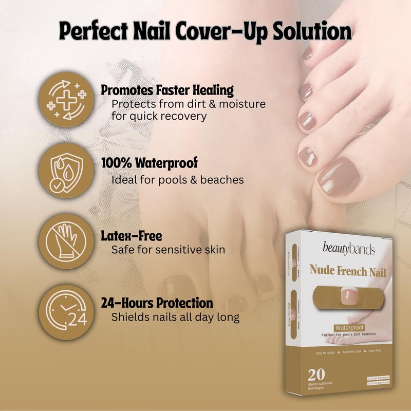Toe Nail Cover Up Bandages for Unsightly, Broken or Cracked