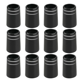 SG Store Pack of 12 Iron Ferrules Golf Ferrules Double Silver Ring Rubber Sleeve Conical Golf Club Ferrule for 0.370 Clubs 9.5 x 19 x 13.6 mm Black