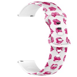 Compatible with Garmin Forerunner 255/255 Music, 265, 745, Venu 2, Venu 3, Vivoactive 4, 22mm Replacement Sport Watch Band (Tropical Monstera) Silicone Soft Strap Bracelet