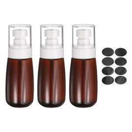 uxcell 3Pcs Small Spray Bottles, 80ml/2.7 oz Travel Size Spray Bottle Fine Mist Empty Refillable Travel Containers with Labels for Perfume Cosmetic Essential Oil (Brown/Clear)