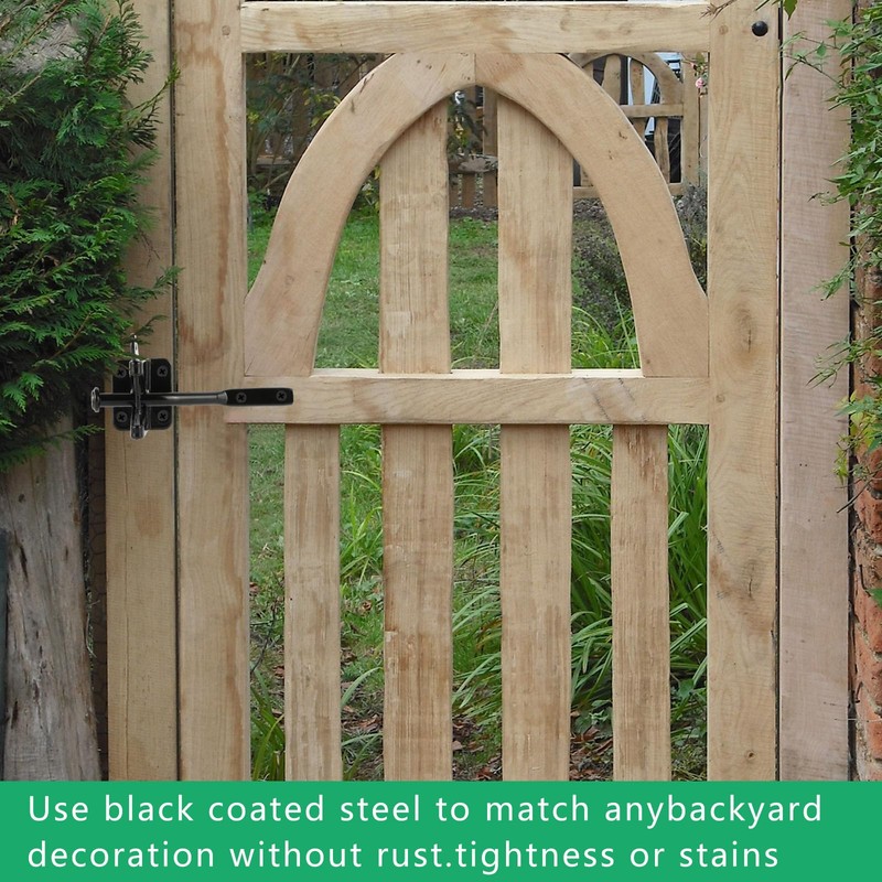 Wmebee Upgrade Self-Locking Gate Latch for Wooden Fence Heavy Duty,