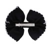 Black Scalloped Edge Bow Hair Clip Large - Set of