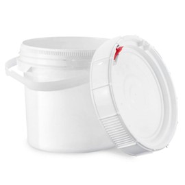 House Naturals 3.5 Gallon Food Grade Bucket Pail with Twist and Lock Lid and Plastic Handle (Pack of 2) BPA Free Made in USA containers