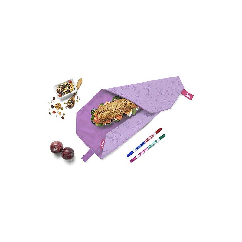 Roll'eat ® Reusable Sandwich Bag with Washable Markers to create