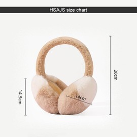 HSAJS Winter Ear Warmers Women's Foldable Ear Warmers Comfort Earmuffs Plush Ear Warmers Winter Accessories for Women Girls Cold Protection Cold Outdoor Ear Muffs (Khaki), khaki