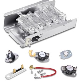 VNAPARTS Dryer Heating Element for Maytag MEDC465HW0 MEDX655DW MEDC200XW MEDC215EW MEDC300BW0 MEDC400VW0 for Roper RED4516FW0 RED4440VQ1 RED4640YQ0 RED4640YQ1, EED4400WQ0 Estate kit with thermostat