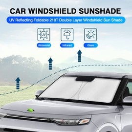 KUST Windshield Sun Shade for Kia Soul 2020 2021 2022 2023 2024 2025 Window Sunshade Sun Visor Protector Foldable Blocks UV Rays Keep Your Car Cooler