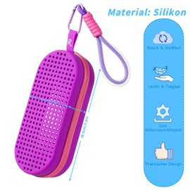 Uarekididol Swimming Goggles Case, Breathable Glasses Case with Drainage Holes for Swimming, purple