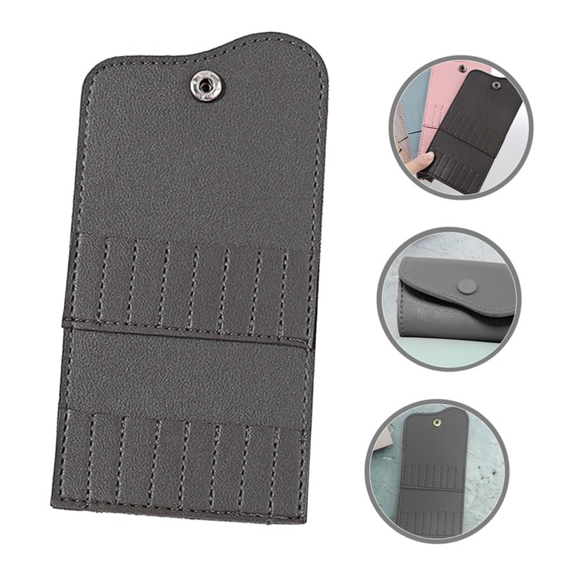 SAFIGLE 16Holes Nail Drill Bits Holder Portable Storage Bag for