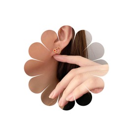 Allereya Vintage Flower Heart Earrings Red Ruby Flower Stud Earrings Hollow Heart Love Earrings Hammered Love Heart Earrings Jewelry for Women and Girls