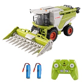 Hylukon Remote Control Harvester Toy, 1:24 Scale Farm Tractor Toy with LED Lights, Sounds Effects & Spray, 2.4GHz Simulation RC Tractor Truck Birthday Gift for Boys Girls 3-8