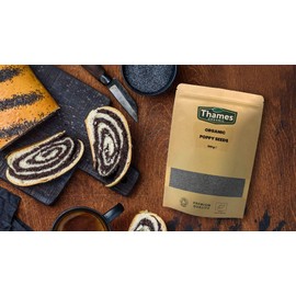 Organic Poppy Seeds 100g - Nutritious & Flavorful Seeds - No Additives, No Preservatives - Raw, Vegan, Non-GMO - Great for Baking, Cooking, and Sprinkling - Thames Organic