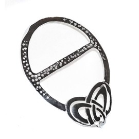 Celtic Heart Large Pewter Scarf Ring