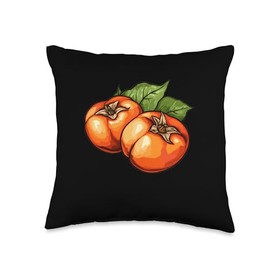 Persimmon Fruit Design Throw Pillow