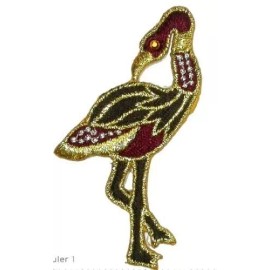 Unbranded Iron On Patch Applique - Gem Eye Flamingo