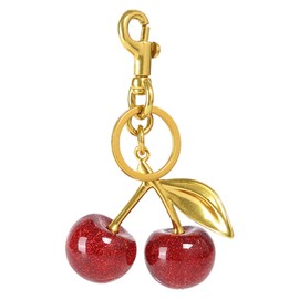 couduan Cherry Bags Charm Stylish,Bag Charms,Keychain Cute Comes With Shiny Resin Metal Keychain,Bag Charms For Womens Handbags,Cherry Crystal Clear Small Sequin Red Cherry Pendant