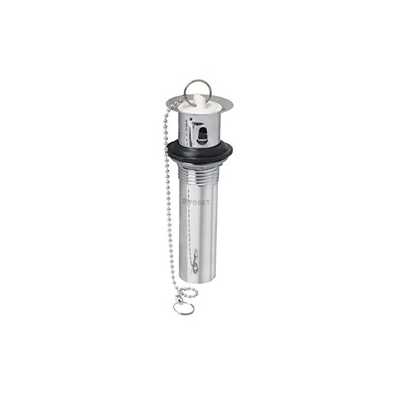 Foset CE-204, Contra p/lavabo c/rebosadero, tapón y cadena, cromo, 1-1/4"