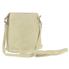 Girly HandBags Genuine Suede Cross Body Shoulder Bag - Beige(Size: W 17, H 17, D 8 cm (W 6, H 6, D 3 inches))