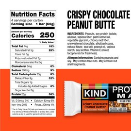 KIND Protein MAX Bars Variety Pack, Gluten Free, Low Sugar, High Fiber Snacks, Sweet & Salty Caramel Peanut Crisp, Crispy Chocolate Peanut Butter, 20g