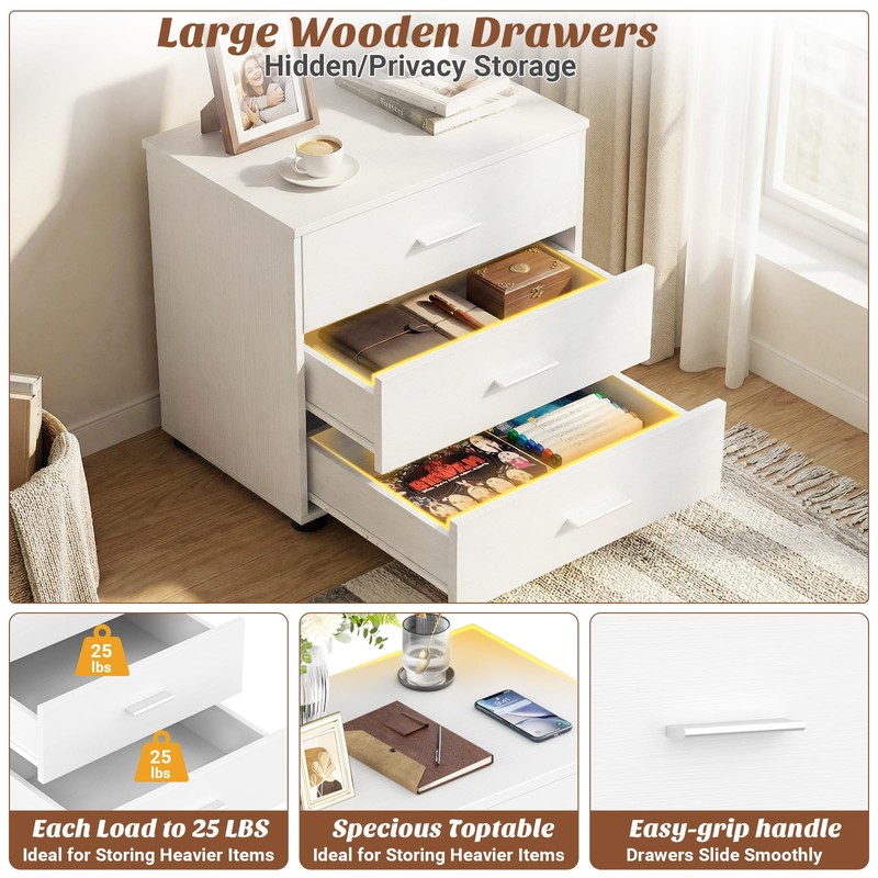 Aheaplus 21.7" Closet Drawers, Wood Closet Organizers and Storage with