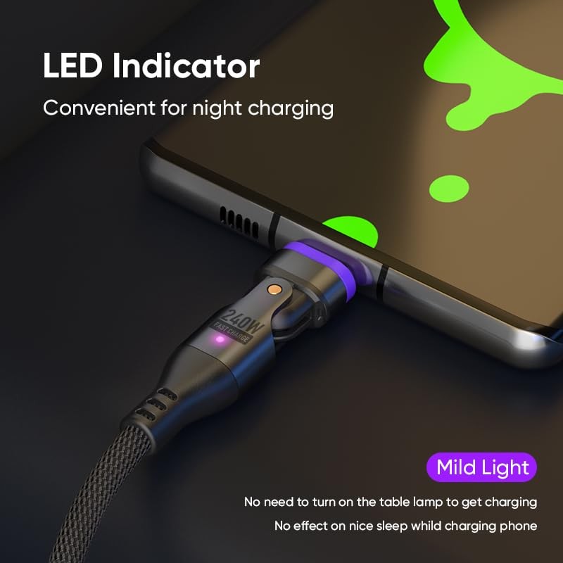 i! - 1,8m 180 Grad 240W Nylon Magnet USB C