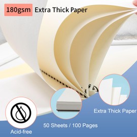 STATIONERY ISLAND A4 Sketchbook, 180gsm Thick Paper, 100 Pages/50 Sheets, Spiral Bound DIN Sketchbook, 1 Pack