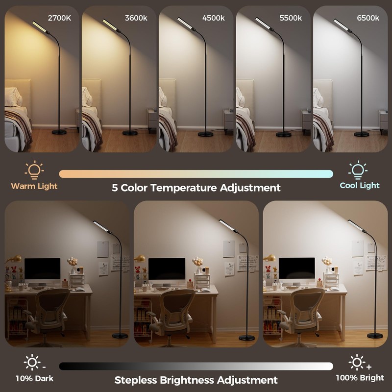 LED Floor Lamp for Living Room, Bright Reading Lamps for